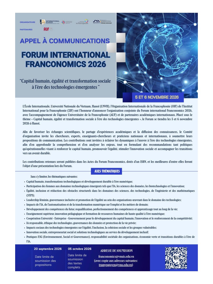 Forum international Franconomics 2026 — appel à communications